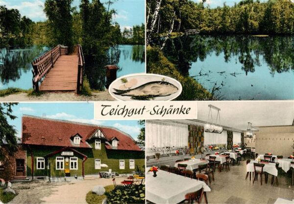 Wahrenholz Teichgut-Schaenke Restaurant Teich Holzbruecke