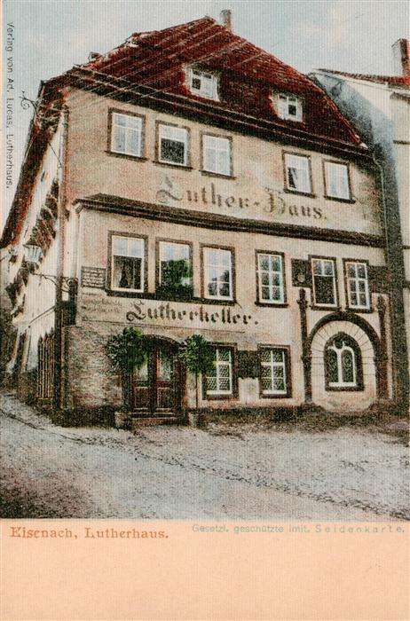 Seidenkarte imitiert Eisenach Lutherhaus