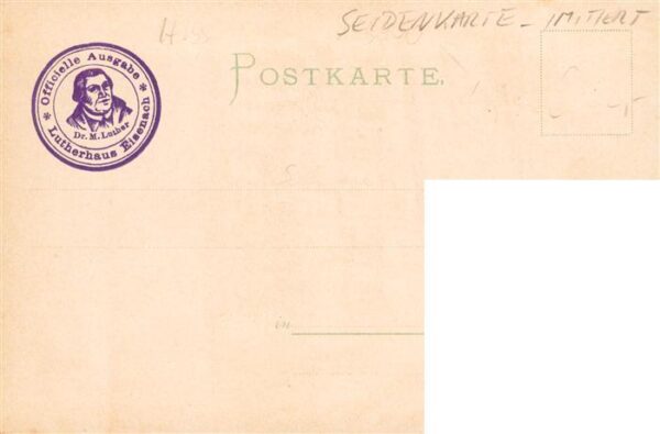 Seidenkarte imitiert Eisenach Lutherhaus – Bild 2