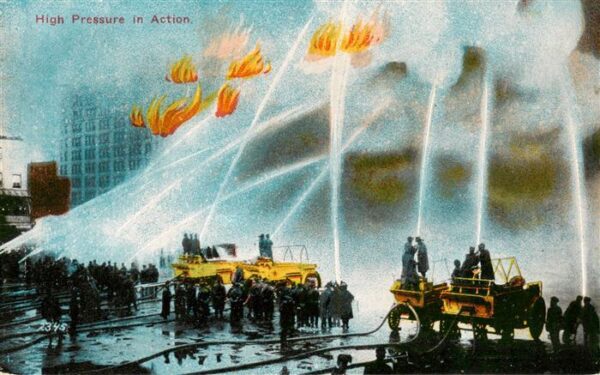 Feuerwehr Fire-Brigade Pompiers Bomberos High Pressure in Action