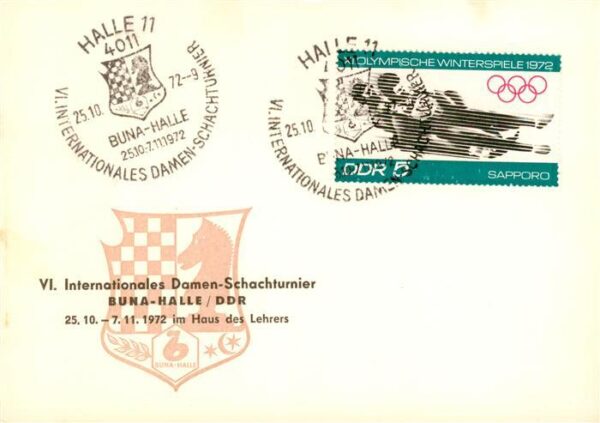 Schach Chess Echecs Damen Buna Halle DDR
