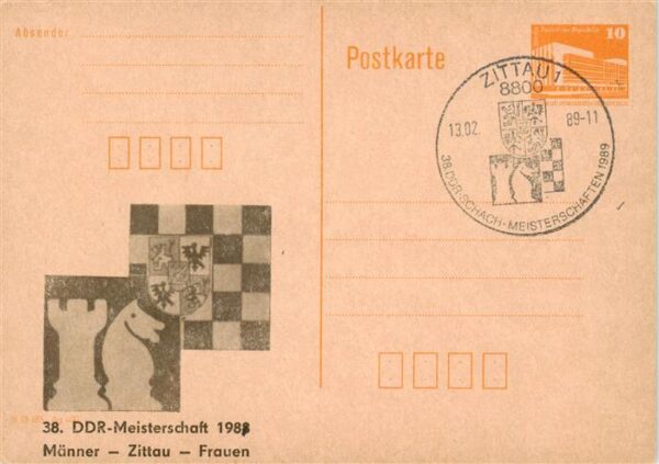 Schach Chess Echecs DDR Meisterschaft Maenner Zittau Frauen