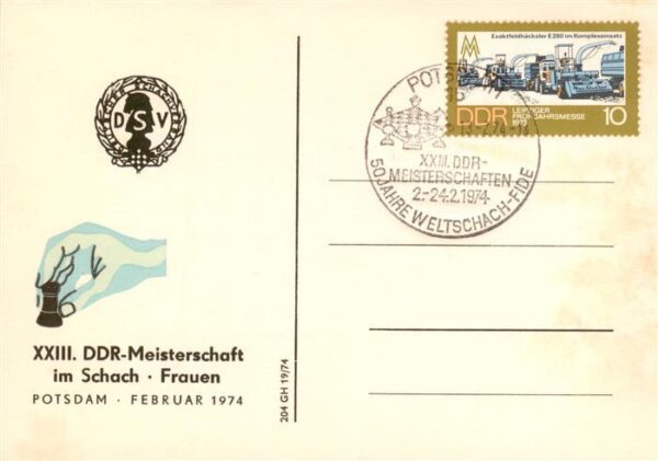 Schach Chess Echecs DDR Meisterschaft Sachsen Frauen Postdam