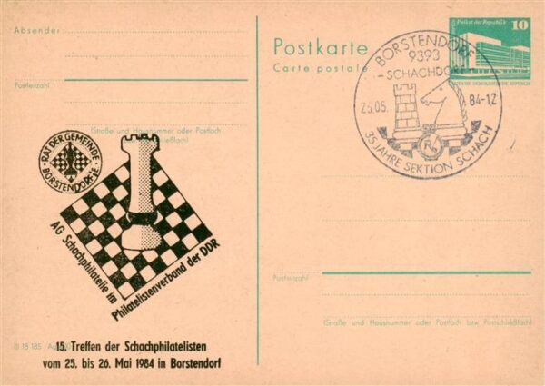 Schach Chess Echecs 15 Treffen  BorstendorfSchachphilatelisten