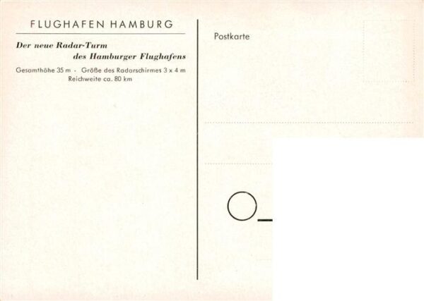 Flughafen Airport Aeroporto Hasmburg Radar Turm – Bild 2