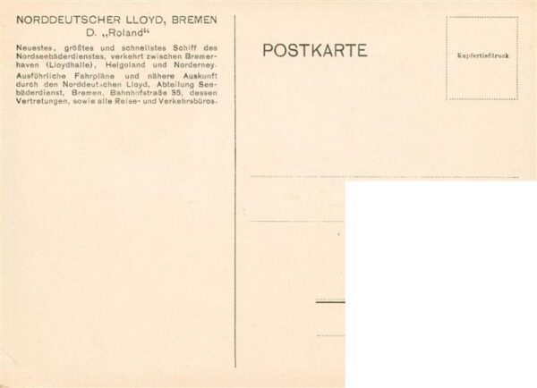 Dampfer Oceanliner LLOYD Bremen D. Roland – Bild 2