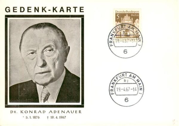 Persoenlichkeiten Konrad Adenauer Gedenk-Karte