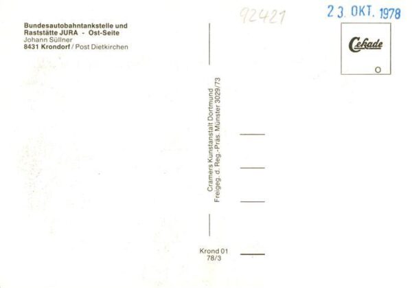 Autobahn Bundesautobahntankestelle Raststaette JURA Ost seite – Bild 2