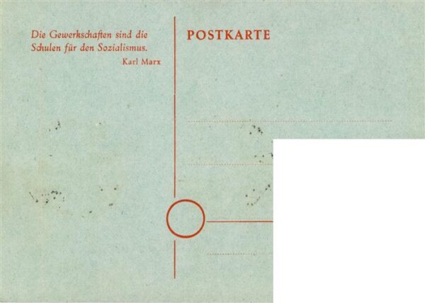 Briefmarke auf Ak FDGB Berlin – Bild 2