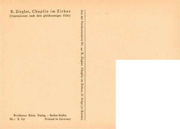 Chaplin Charly Schauspieler R. Ziegler Chaplin im Zirkus – Bild 2