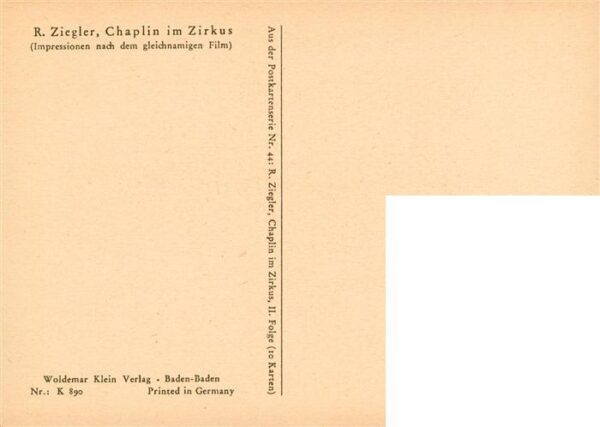 Chaplin Charly Schauspieler R. Ziegler Chaplin im Zirkus – Bild 2