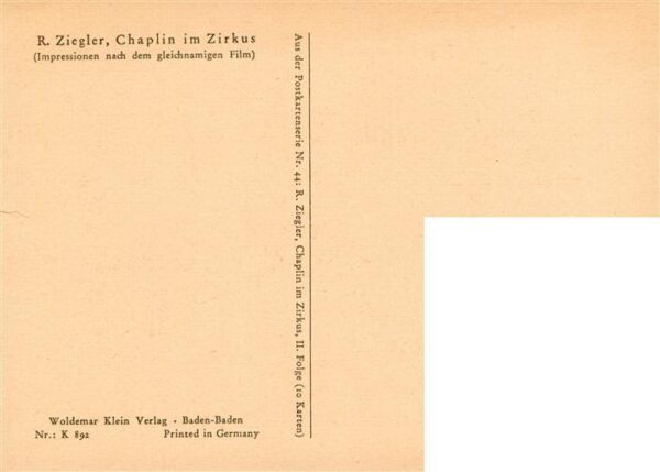 Chaplin Charly Schauspieler R. Ziegler Chaplin im Zirkus – Bild 2