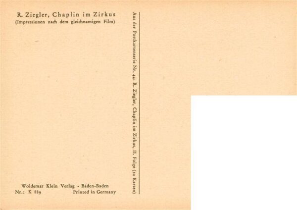 Chaplin Charly Schauspieler R. Ziegler Chaplin im Zirkus – Bild 2