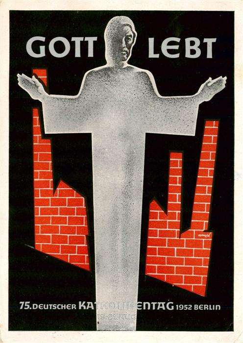 Katholikentag Christentum Gott Lebt 75 Deutscher 1952 Berlin