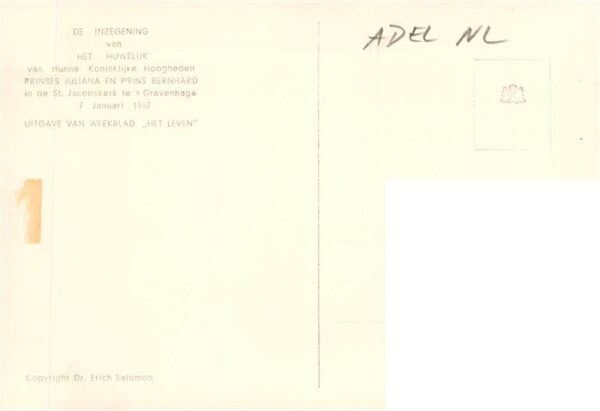 Adel Niederlande Inzegening Huwelijk – Bild 2