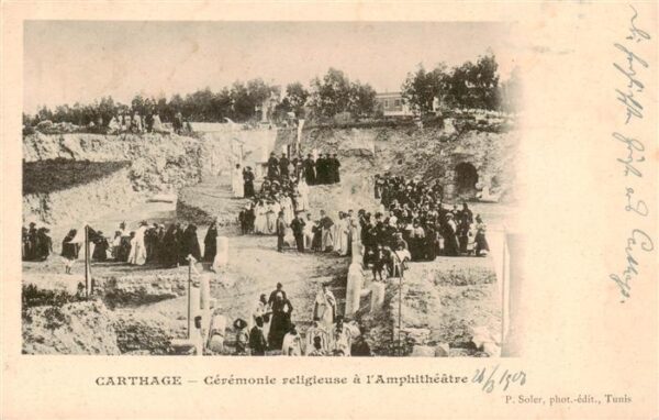 Carthago Carthage Karthago Tunesie Cérémonie religieuse a l Amphithéâtre