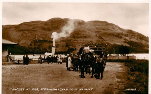 Stronachlachar Loch Katrine Stirling Scotland UK Coaches at Pier