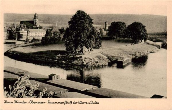 Hann. Muenden Zusammenflus von Werra und Fulda