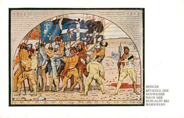 Marignano IT Hodler Rueckzug der Schweizer nach der Schlacht bei Marignano Gemae