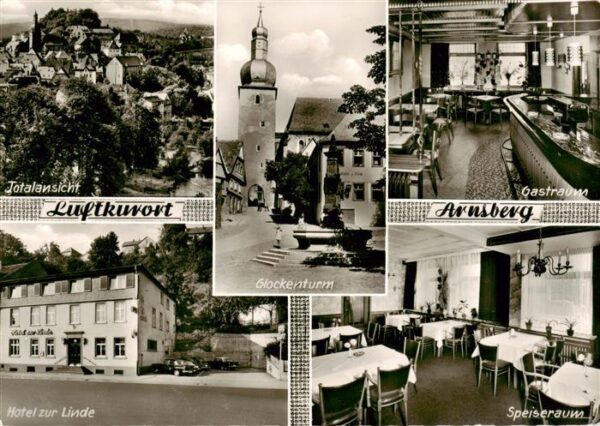 Arnsberg  Westfalen Total Glockenturm Gastraum Hotel zur Linde Speiseraum