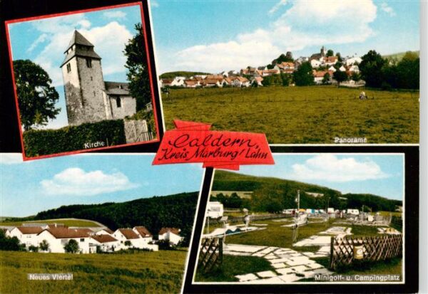 Caldern Marburg Lahn Kirche Panorama Neues Viertel Minigolf und Campingplatz