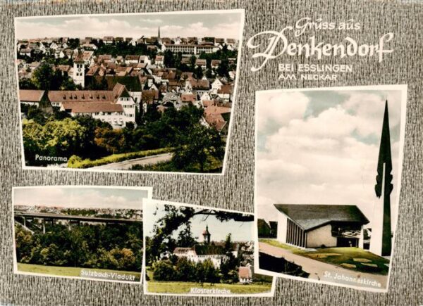 Denkendorf Wuerttemberg Panorama Sulzbach Viadukt Klosterkirche St Johanneskirch