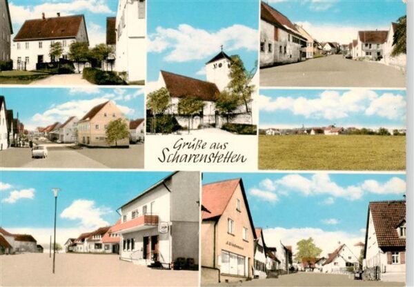 Scharenstetten Dornstadt Ortsansichten Kirche Lebensmittelgeschaeft Wiedemann