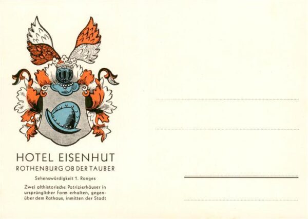 Rothenburg  Tauber Hotel Eisenhut Wappen
