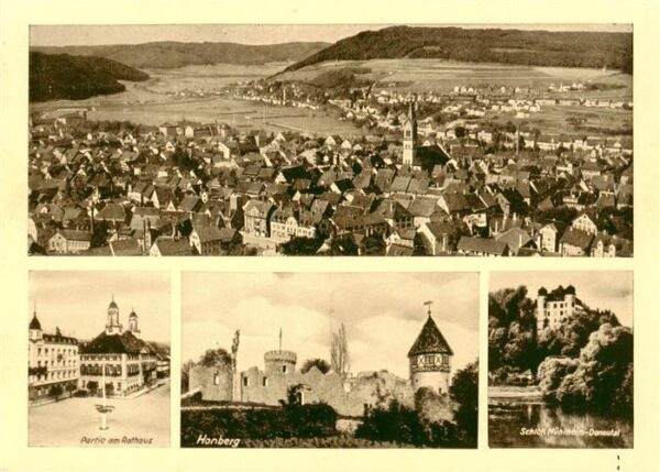 Tuttlingen Fliegeraufnahme Rathaus Hanberg Schloss Muehlheim Donautal