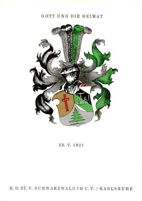 Karlsruhe Baden Wappen der KdStV Schwarzwald im CV Karlsruhe