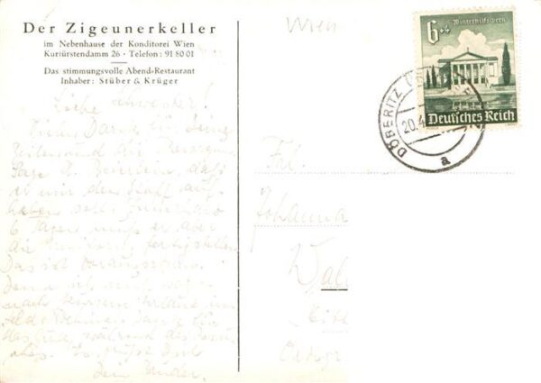 Wien AT Der Zigeunerkeller im Nebenhaus der Konditorei Wien – Bild 2