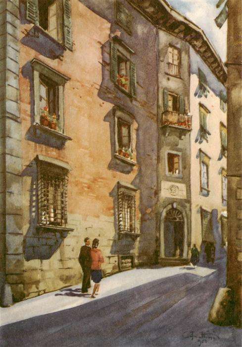 Lucca Toscana IT Casa natale di Alfredo Catalani Kuenstlerkarte