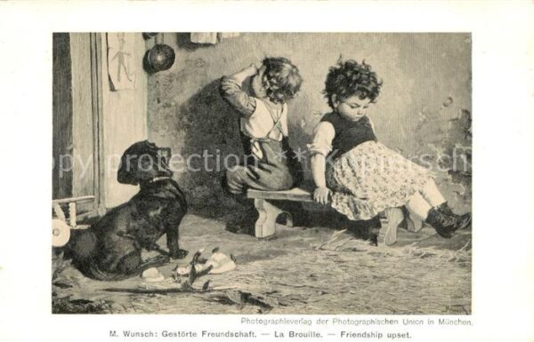 Foto MKB Nr. Nr. 522 M. Wunsch Gestoerte Freunschaft Kindeer Hund Dackel