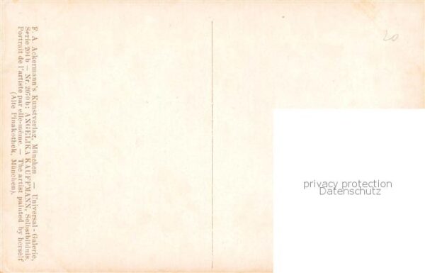 Verlag Ackermann Kuenstlerpostkarte Nr. Nr. 2070 b. Angelika Kauffmann Muenchen – Bild 2
