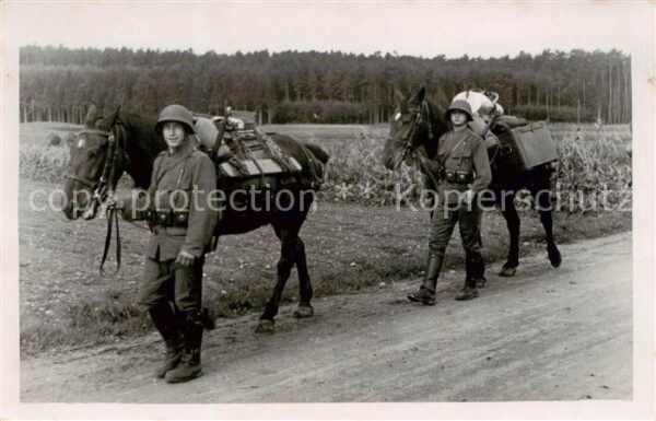 Militaria Schweiz Soldaten Pferde