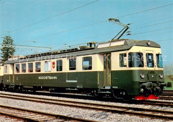 Eisenbahn Railway Chemin de Fer Schweizerischer Suedostbahn SOB Triebwagen BDe 4