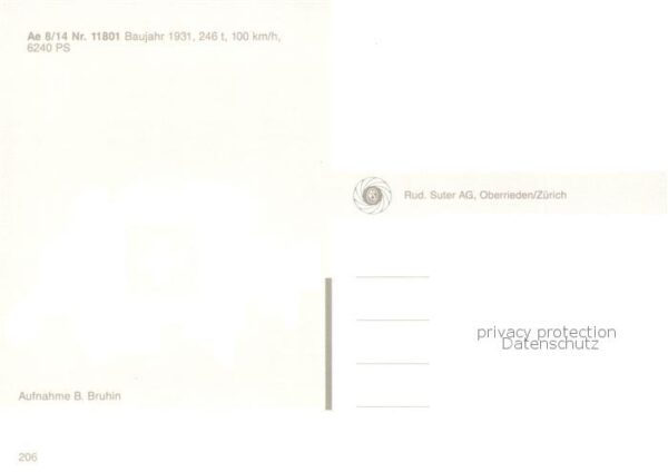 Eisenbahn Railway Chemin de Fer Ae 8/14 Nr. 11801 – Bild 2