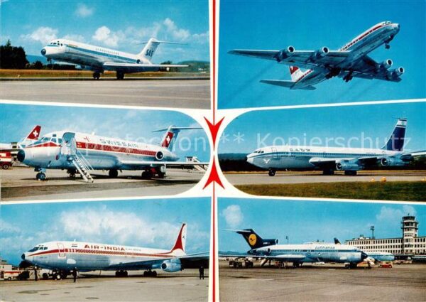 Flugzeuge Zivil SAS DC 9 Swissair DC 9 Air-India Boeing 707