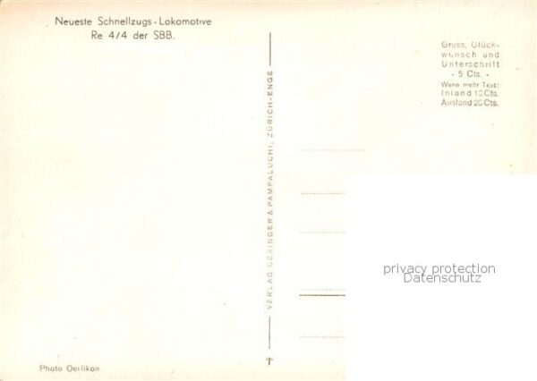 Eisenbahn Railway Chemin de Fer Schnellzug Lokomotive Re 4/4 SBB – Bild 2