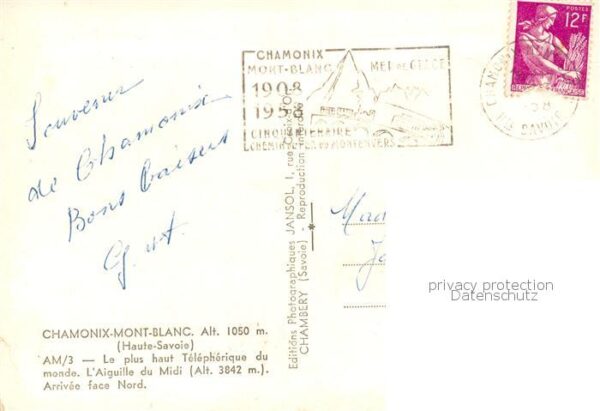 Seilbahn Cable-Car Telepherique Chamonix Mont Blanc – Bild 2