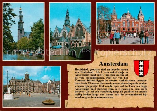 Chronik-AK Amsterdam De Westerkerk Oude Kerk Palais op de Dam