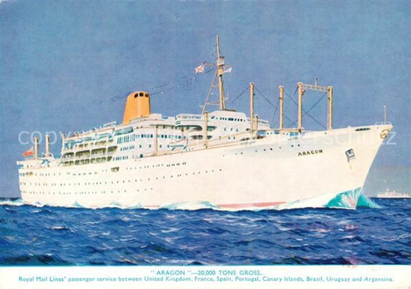 Dampfer Oceanliner Royal Mail Lines ARAGON