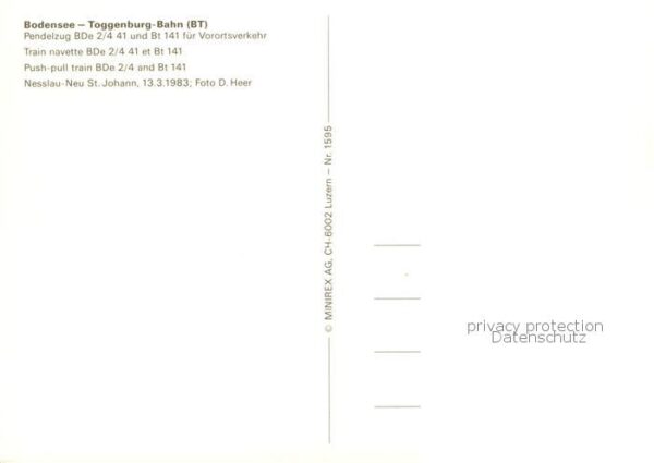 Eisenbahn Railway Chemin de Fer Bodensee BD 2/4 41 Bt 141 – Bild 2