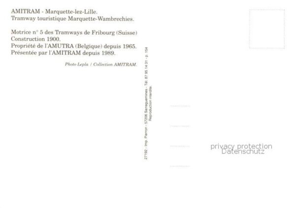Strassenbahn Tramway-- Amitram Marquette-lez-Lille – Bild 2