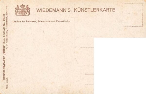 Verlag Wiedemann WIRO Nr. Nr.2864 B Lindau BodenseeDiebesturm – Bild 2