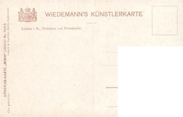 Verlag Wiedemann WIRO Nr. Nr.2363 Lindau i.B. Diebesturm Peterskirche – Bild 2
