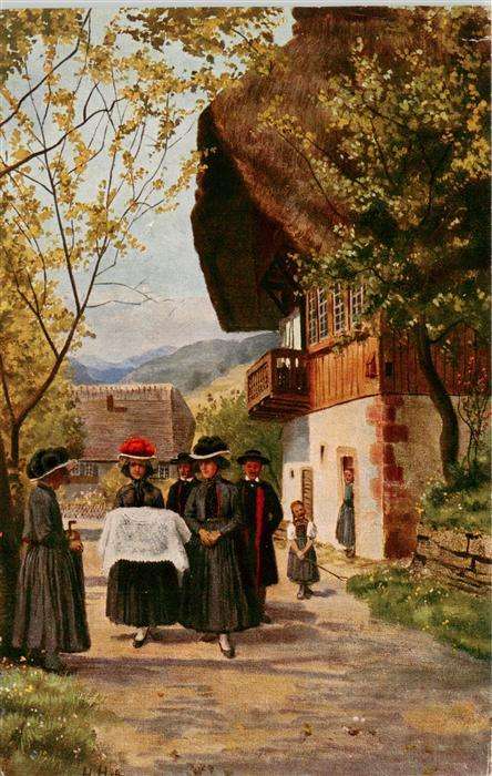 Hoffmann Heinrich Kuenstlerkarte Kindtaufe