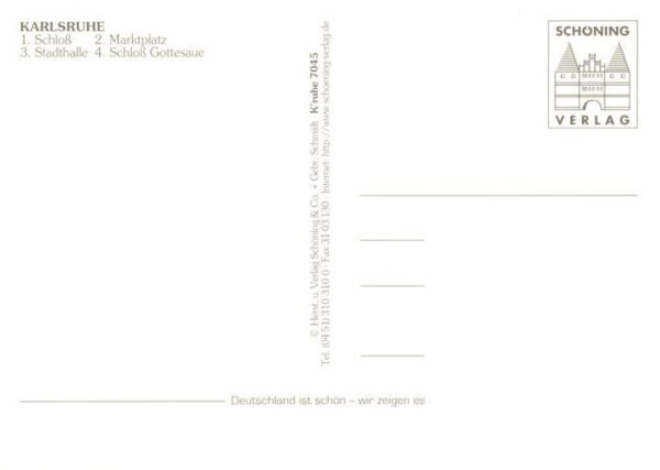 Chronik-AK Schloss Karlsruhe – Bild 2
