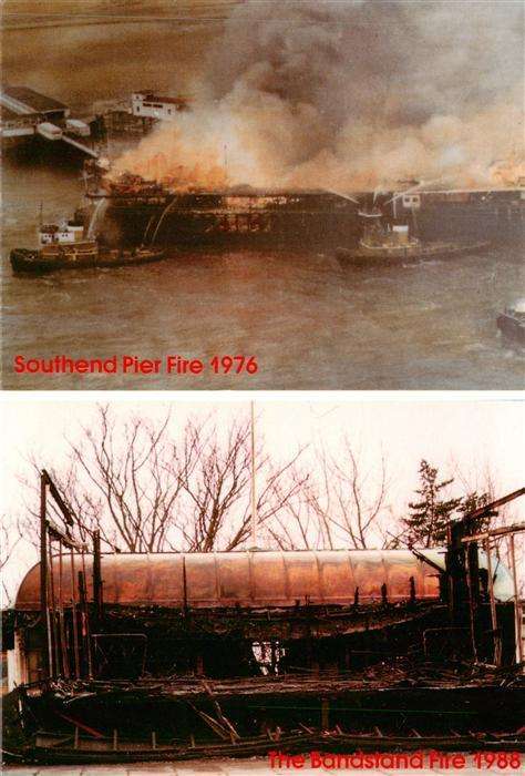 Feuerwehr Fire-Brigade Pompiers Bomberos Southend Pier Fire 1976 The Bandstand F