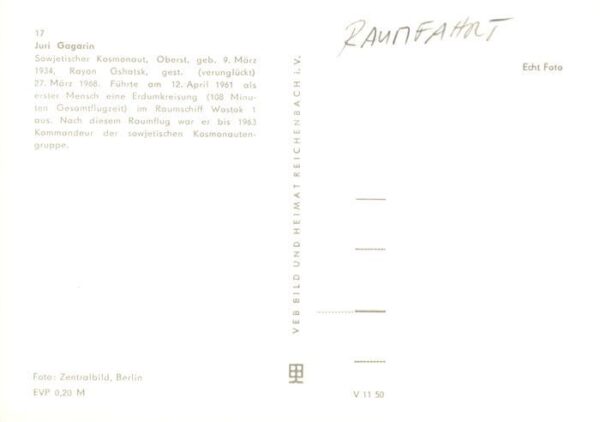 Raumfahrt Space Spatial Juri Gagarin – Bild 2